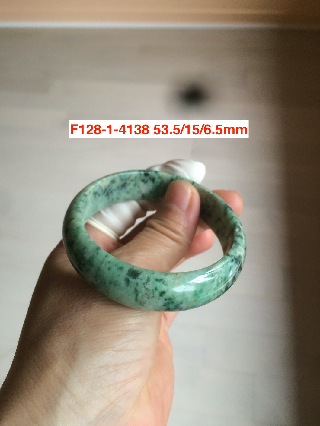51-58mm Certified Type A 100% Natural spinach green/dark green Jadeite Jade bangle F128