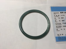 Load image into Gallery viewer, 59.3mm Certified Type A 100% Natural dark green/blue/gray Guatemala slim round cut Jadeite bangle BP191-2432
