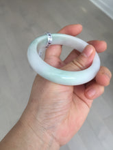 Load image into Gallery viewer, 56mm certified 100% natural type A light green white jadeite jade bangle BQ61-6879
