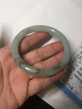 Load image into Gallery viewer, 卖了 55mm certified Type A 100% Natural icy watery light green/white round cut Jadeite Jade bangle BL9-9861
