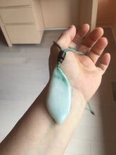 Load image into Gallery viewer, 59mm Type A 100% Natural white green Magnolia Petal pendant/worry stone PB189
