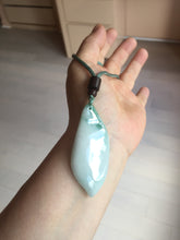 Load image into Gallery viewer, 59mm Type A 100% Natural white green Magnolia Petal pendant/worry stone PB189
