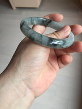 Load image into Gallery viewer, 56.9mm 100% natural Type A dark green Chinese painting (水墨) jadeite jade bangle AH94-4484
