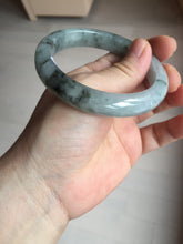 Load image into Gallery viewer, 56.9mm 100% natural Type A dark green Chinese painting (水墨) jadeite jade bangle AH94-4484
