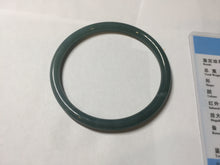 Load image into Gallery viewer, 59.3mm Certified Type A 100% Natural dark green/blue/gray Guatemala slim round cut Jadeite bangle BP192-2456
