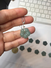 Load image into Gallery viewer, 100% Natural blue green gray black Guatemala jadeite Jade flower pendant group PB43
