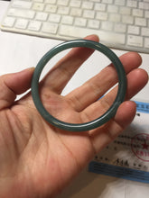 Load image into Gallery viewer, 59.3mm Certified Type A 100% Natural dark green/blue/gray Guatemala slim round cut Jadeite bangle BP192-2456
