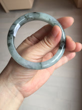 Load image into Gallery viewer, 56.9mm 100% natural Type A dark green Chinese painting (水墨) jadeite jade bangle AH94-4484
