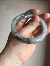 Load image into Gallery viewer, 56.9mm 100% natural Type A dark green Chinese painting (水墨) jadeite jade bangle AH94-4484
