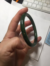 Load image into Gallery viewer, 62mm certified 100% Natural dark green/black round cut nephrite (碧玉)  bangle HN20-9149
