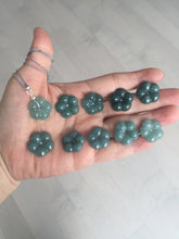 Load image into Gallery viewer, 100% Natural blue green gray black Guatemala jadeite Jade flower pendant group PB43
