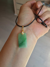 Load image into Gallery viewer, 100% Natural type A icy watery sunny green/purple Jadeite Jade safe and sound pendant AX145
