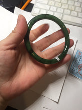 Load image into Gallery viewer, 62mm certified 100% Natural dark green/black round cut nephrite (碧玉)  bangle HN20-9149
