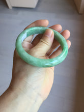 Load image into Gallery viewer, 58.4mm Certified Type A 100% Natural sunny green gray Jadeite Jade bangle PA118-9889
