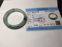 Load image into Gallery viewer, 56.5mm Certified Type A 100% Natural icy watery light green dark green chubby Jadeite Jade bangle BP36-8907
