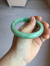Load image into Gallery viewer, 58.4mm Certified Type A 100% Natural sunny green gray Jadeite Jade bangle PA118-9889
