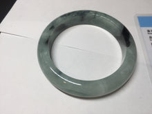 Load image into Gallery viewer, 56.5mm Certified Type A 100% Natural icy watery light green dark green chubby Jadeite Jade bangle BP36-8907
