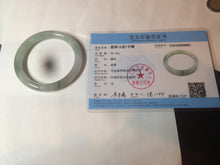 Load image into Gallery viewer, 53.5mm certified 100% natural icy watery light green/gray round cut jadeite jade bangle B101-9885
