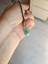 Load image into Gallery viewer, 100% Natural type A icy watery sunny green/purple Jadeite Jade safe and sound pendant AX145
