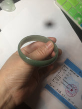 Load image into Gallery viewer, 51.6mm certified Type A 100% Natural oily dark green  thin style Jadeite jade bangle AM73-2825
