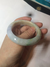 Load image into Gallery viewer, Reserved! Please don&#39;t order. Thanks. 55.5mm Certified 100% natural Type A sunny green/purple/yellow (FU LU SHOU) jadeite jade bangle AM74-5349
