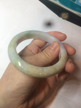 Load image into Gallery viewer, Reserved! Please don&#39;t order. Thanks. 55.5mm Certified 100% natural Type A sunny green/purple/yellow (FU LU SHOU) jadeite jade bangle AM74-5349
