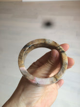 Load image into Gallery viewer, 54.9mm 100% natural pink/black time series(时光系列) rose stone (Rhodonite)square bangle XY83
