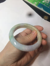 Load image into Gallery viewer, Reserved! Please don&#39;t order. Thanks. 55.5mm Certified 100% natural Type A sunny green/purple/yellow (FU LU SHOU) jadeite jade bangle AM74-5349
