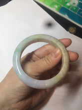 Load image into Gallery viewer, Reserved! Please don&#39;t order. Thanks. 55.5mm Certified 100% natural Type A sunny green/purple/yellow (FU LU SHOU) jadeite jade bangle AM74-5349
