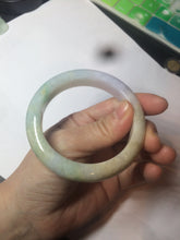 Load image into Gallery viewer, Reserved! Please don&#39;t order. Thanks. 55.5mm Certified 100% natural Type A sunny green/purple/yellow (FU LU SHOU) jadeite jade bangle AM74-5349
