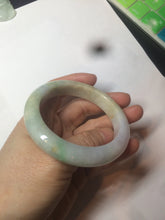 Load image into Gallery viewer, Reserved! Please don&#39;t order. Thanks. 55.5mm Certified 100% natural Type A sunny green/purple/yellow (FU LU SHOU) jadeite jade bangle AM74-5349
