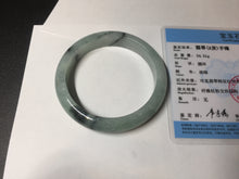 Load image into Gallery viewer, 59mm Certified Type A 100% Natural icy watery light green dark green Jadeite Jade bangle BP37-8908
