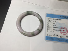 Load image into Gallery viewer, 58.5mm Certified Type A 100% Natural light green/sunny green/brown/black/purple(Rocky Mountain Dusk) chubby round cut Jadeite bangle PD87-1090
