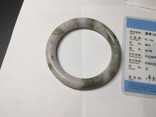 Load image into Gallery viewer, 58.5mm Certified Type A 100% Natural light green/sunny green/brown/black/purple(Rocky Mountain Dusk) chubby round cut Jadeite bangle PD87-1090
