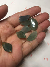 Load image into Gallery viewer, 100% natural type A icy watery dark green jadeite jade petal pendant group F159
