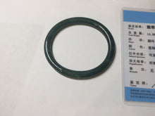 Load image into Gallery viewer, 50.5mm Certified Type A 100% Natural dark green/blue/gray Guatemala slim round cut oval Jadeite bangle BP196-2470
