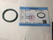 Load image into Gallery viewer, 50.5mm Certified Type A 100% Natural dark green/blue/gray Guatemala slim round cut oval Jadeite bangle BP196-2470
