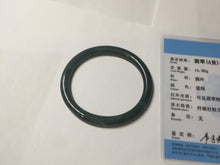 Load image into Gallery viewer, 50.5mm Certified Type A 100% Natural dark green/blue/gray Guatemala slim round cut oval Jadeite bangle BP196-2470
