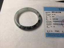 Load image into Gallery viewer, 51.5mm certified Type A 100% Natural icy watery light green sunny green purple oval Jadeite Jade bangle BQ63-5672
