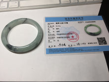 Load image into Gallery viewer, 59mm Certified Type A 100% Natural icy watery light green dark green Jadeite Jade bangle BP37-8908
