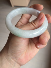 Load image into Gallery viewer, 56.6mm certified 100% natural Type A icy watery light green/white jadeite jade bangle BP52-3872
