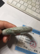 Load image into Gallery viewer, 58.5mm Certified Type A 100% Natural light green/sunny green/brown/black/purple(Rocky Mountain Dusk) chubby Jadeite bangle PD89-1092
