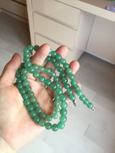 Load image into Gallery viewer, 8-8.4mm Certified 100% natural green Quartzite (DuLong jade) Bracelet Necklace set CB19 Not jadeite jade! Please read the whole description
