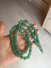 Load image into Gallery viewer, 8-8.4mm Certified 100% natural green Quartzite (DuLong jade) Bracelet Necklace set CB19 Not jadeite jade! Please read the whole description
