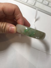 Load image into Gallery viewer, 52.7mm Type A 100% Natural icy sunny green/gray/black/brown Jadeite Jade bangle AT49
