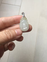 Load image into Gallery viewer, 100% Natural type A icy watery light green/clear Jadeite Jade seashell (福贝)  pendant F149
