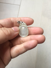 Load image into Gallery viewer, 100% Natural type A icy watery light green/clear Jadeite Jade seashell (福贝)  pendant F149
