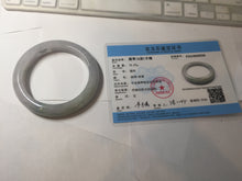 Load image into Gallery viewer, 60mm certified Type A 100% Natural light green purple chubby Jadeite Jade bangle PA115-9526
