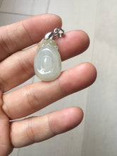 Load image into Gallery viewer, 100% Natural type A icy watery light green/clear Jadeite Jade seashell (福贝)  pendant F149
