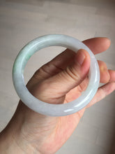 Load image into Gallery viewer, 56.4mm Certified Type A 100% Natural sunny green/white Jadeite Jade bangle BP51-3875
